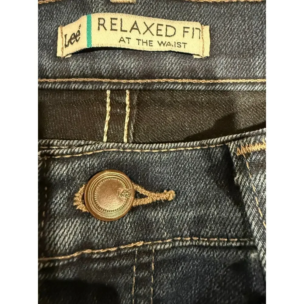 Lee Women's Relaxed Fit Straight Leg Blue Jeans Size 10 Long